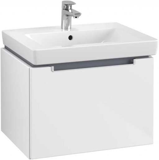 Dulap baza suspendat Villeroy & Boch Subway 2.0 587x420 x454 mm cu un singur sertar alb lucios