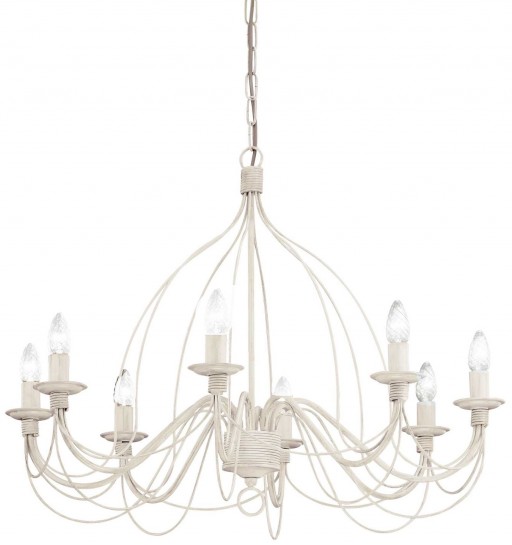 Candelabru Ideal Lux Corte SP8 max 8x40W E14 d80cm alb