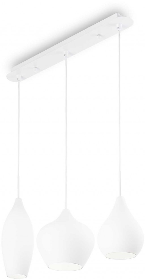 Suspensie Ideal Lux Soft SP3 max 3x40W E14 60cm h113cm alb