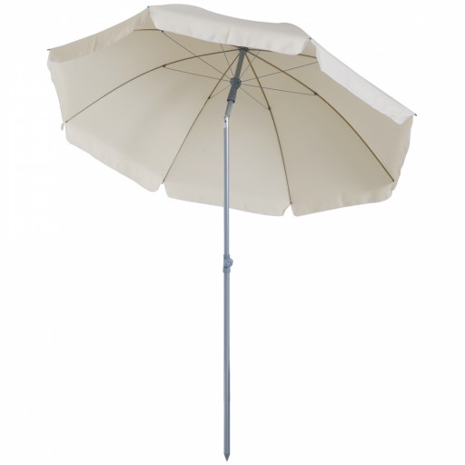 Outsunny Umbrelă de Grădină cu Acoperiș Reglabil, Φ220cm, Crem Alb | Aosom Romania