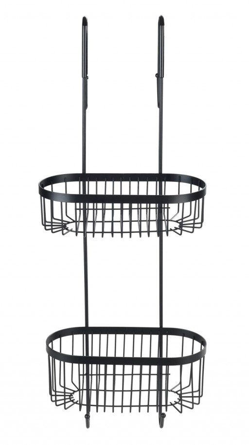 Etajera suspendabila pentru dus, Wenko, Serino, 25.5 x 70 x 19.5 cm, inox, negru