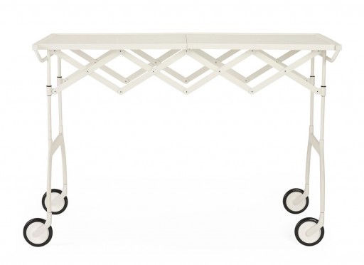 Masuta pliabila Kartell Battista design Antonio Citterio & Oliver Low 100x54cm h69cm alb mat