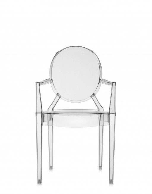 Set 2 scaune Kartell Louis Ghost design Philippe Starck fumuriu transparent