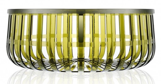 Masuta Kartell Panier design Ronan & Erwan Bouroullec 61cm h 21cm verde transparent