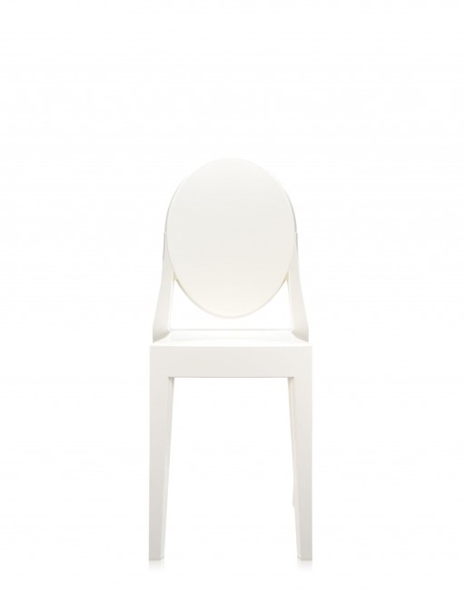 Set 2 scaune Kartell Victoria Ghost design Philippe Starck alb lucios