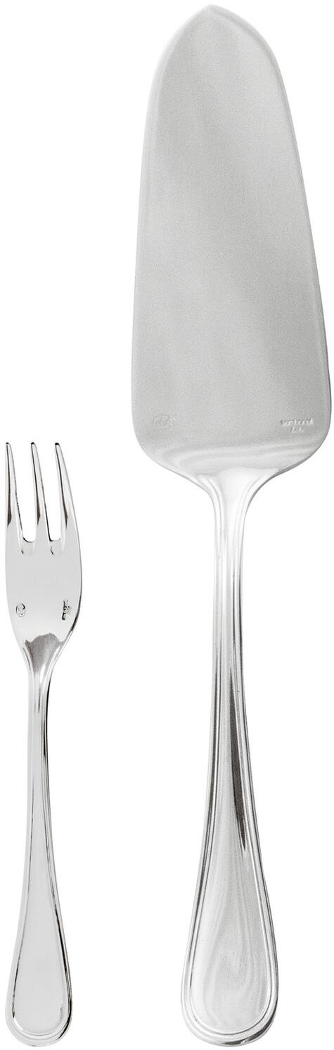 Set tacamuri desert Sambonet Contour 13 piese inox placat cu argint