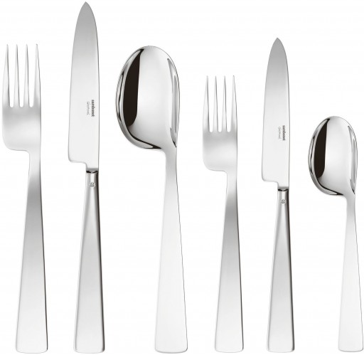 Set tacamuri Sambonet Gio Ponti Conca Orfevre Handle 72 piese inox placat cu argint