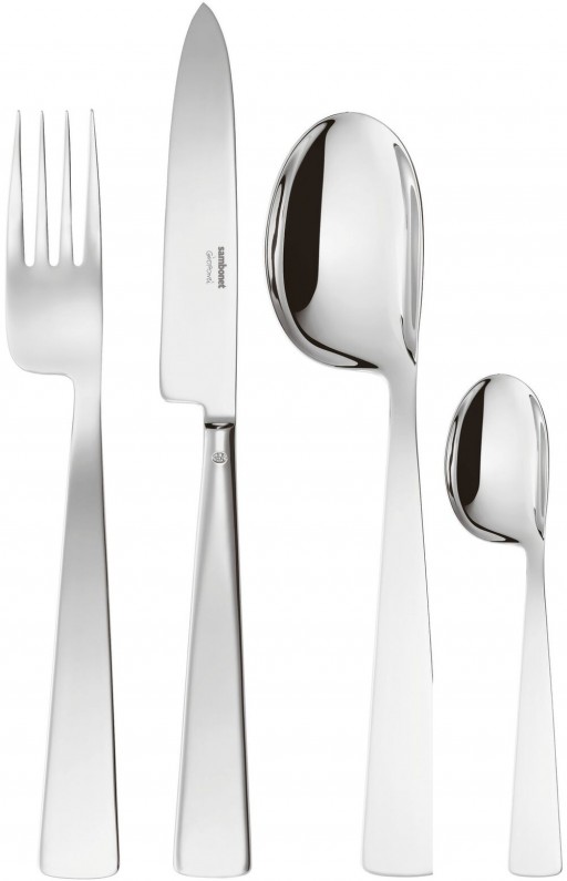 Set tacamuri Sambonet Gio Ponti Conca 4 piese inox placat cu argint