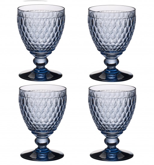 Set 4 pahare apa Villeroy & Boch Boston Goblet albastru 144mm 0 40 litri