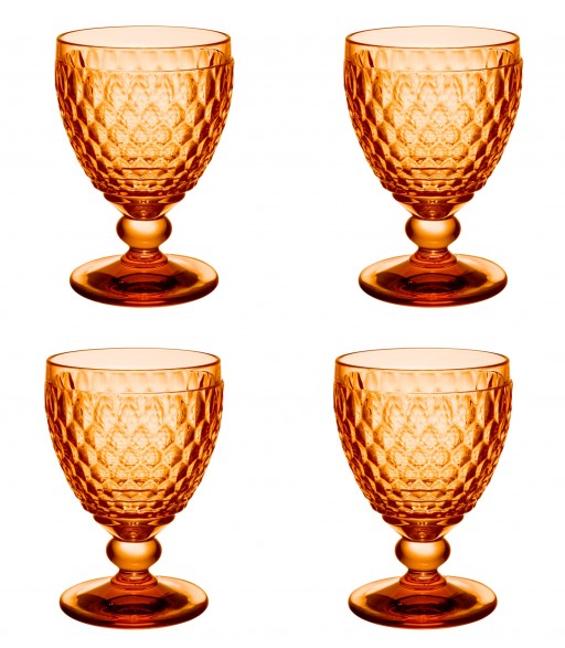 Set 4 pahare apa Villeroy & Boch Boston Goblet portocaliu 144mm 0 40 litri