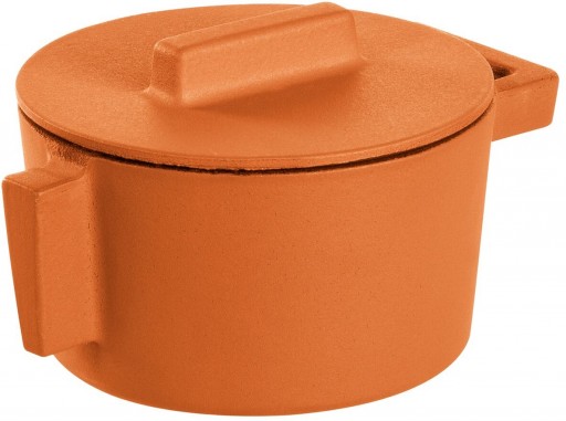 Cratita din fonta emailata Sambonet Terra.Cotto design Vasques Stefania capac fonta d10cm 310ml Curry