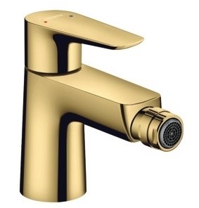 Baterie bideu Hansgrohe Talis E cu ventil pop-up gold optic lustruit