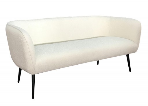 Canapea 3 locuri Avril, Bizzotto, 175 x 70 x 68 cm, otel/poliester Boucle, alb