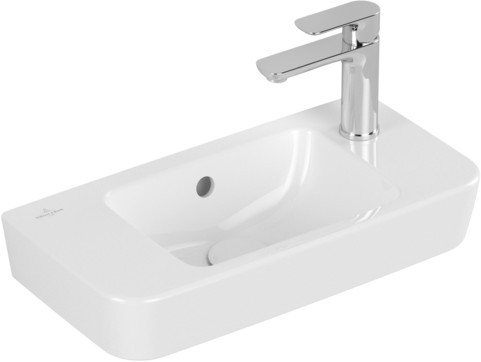 Lavoar Villeroy & Boch O.Novo Compact 50x25cm cu preaplin pozitionare baterie dreapta alb Alpin