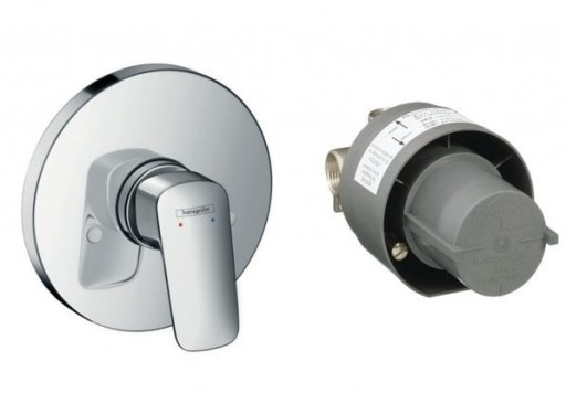 Baterie dus Hansgrohe Logis cu montaj incastrat, corp ingropat inclus - 71666000