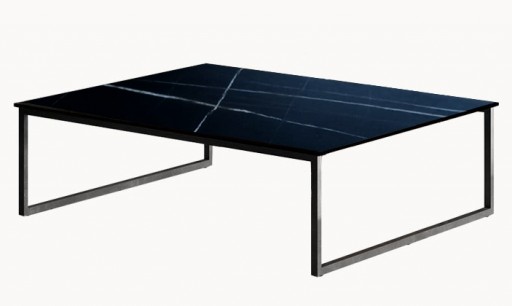 Masuta Gamma T62 top ceramic Noir Desir baza metalica 100x100cm h34cm Made in Italy