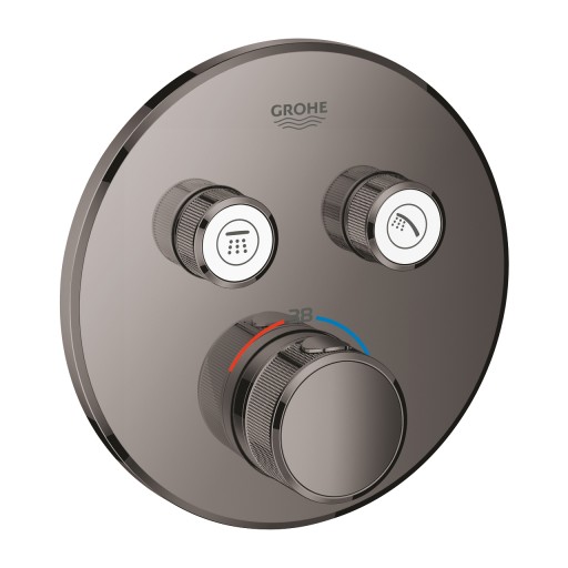 Baterie cada - dus termostatata Grohe Grohtherm SmartControl Round montaj incastrat necesita corp ingropat hard graphite