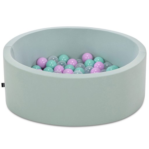 Piscina cu bile, Bubble Pops v2, 150 bile, Ø85 x 30 cm, bumbac/plastic, menta