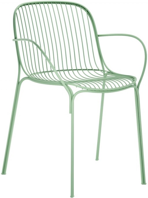 Scaun cu brate exterior Kartell Hiray design Ludovica & Roberto Palomba verde salvie