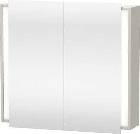 Dulap cu oglinda si iluminare Duravit Ketho 80x75cm taupe mat