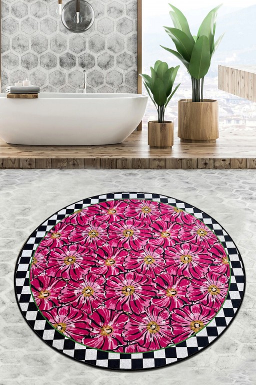 Covoras de baie, Chilai Home, Habena Djt (80 cm), Poliester, Multicolor