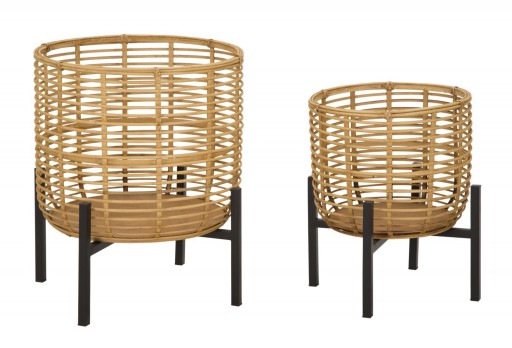 Mauro Ferretti Set Suport De Flori Rattan Cm Ø 41X47-33X39