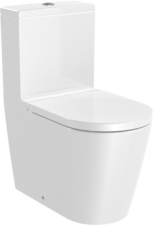 Vas wc Roca Inspira Round Rimless back-to-wall 375x645mm alb