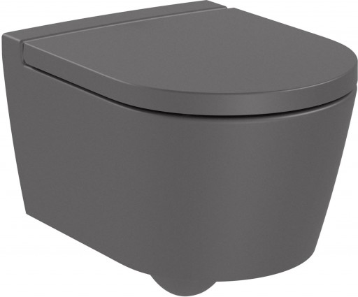 Vas wc suspendat Roca Inspira Round Compact Rimless 370x480cm onyx