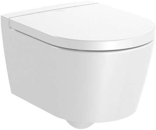 Vas wc suspendat Roca Inspira Round Compact Rimless 370x480cm alb