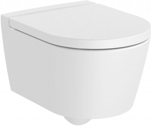 Vas wc suspendat Roca Inspira Round Compact Rimless 370x480cm alb mat