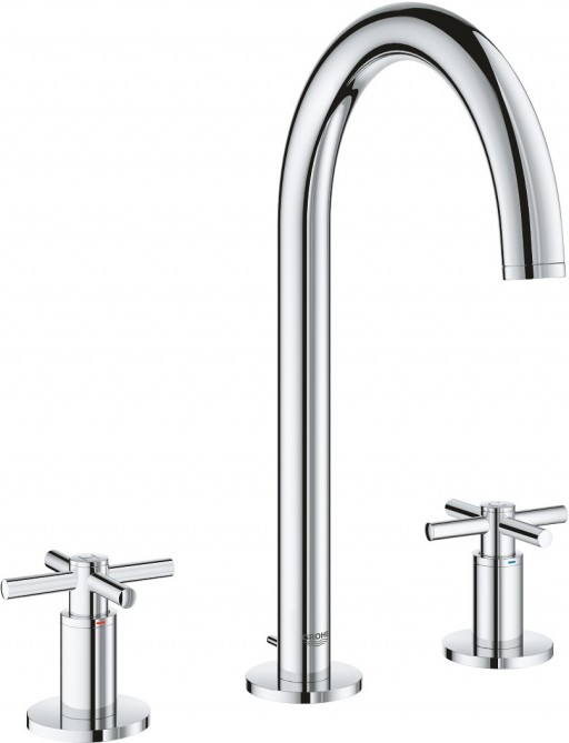 Baterie lavoar Grohe Atrio M din 3 elemente ventil pop-up manere cruce crom