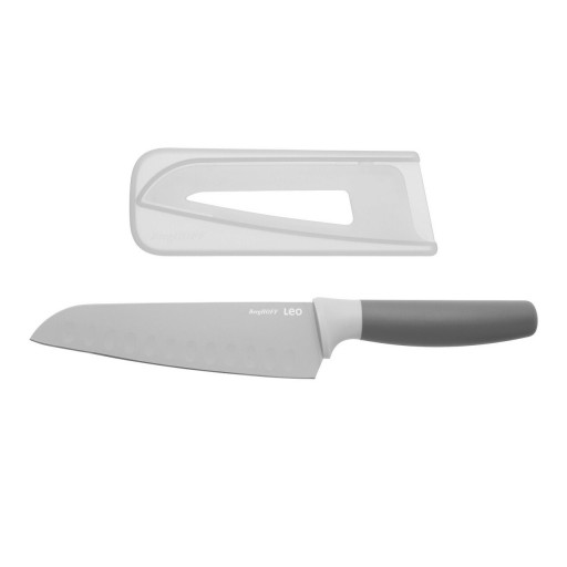 Cutit Santoku BergHOFF, Leo, 17 cm, inox, gri