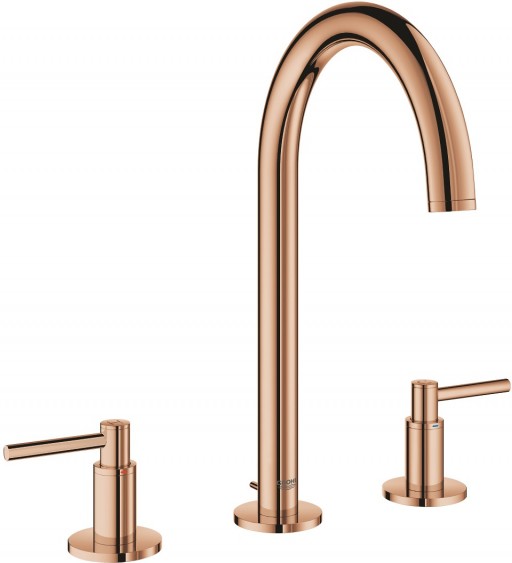 Baterie lavoar Grohe Atrio M din 3 elemente ventil pop-up warm sunset