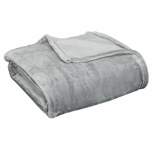 HOMCOM Pătură Flanel 330 GSM Reversibilă Interior/Exterior 203x152x0.5 cm, Gri Deschis | Aosom Romania