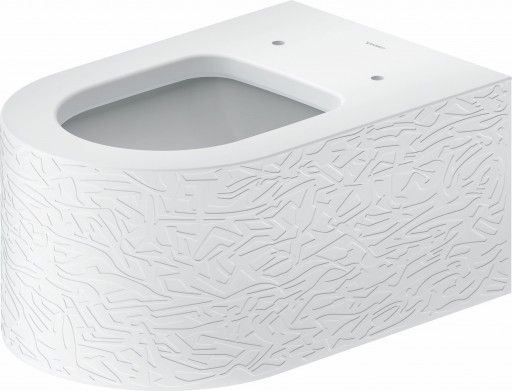 Vas wc suspendat Duravit Millio DuroCast interior ceramic alb cu HygieneGlaze Surface Pattern alb mat satinat