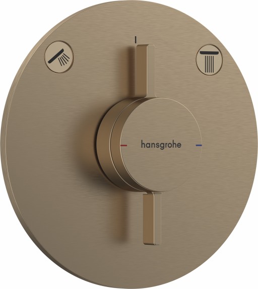 Baterie cada - dus Hansgrohe DuoTurn S cu doua functii montaj incastrat necesita corp ingropat bronz periat