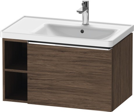 Dulap baza Duravit D-Neo 784x440mm un sertar si raft stanga nuc inchis decor