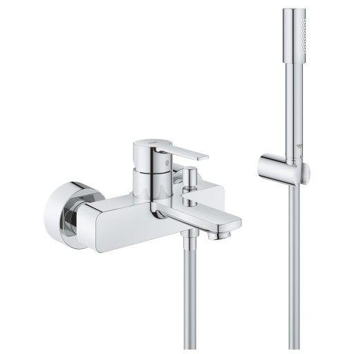 Baterie cada Grohe Lineare cu set de dus cu agatatoare crvom