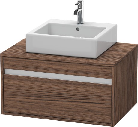 Dulap baza suspendat Duravit Ketho cu 1 sertar 80x55cm pentru lavoar pe blat nuc inchis decor