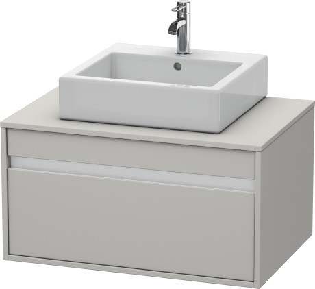 Dulap baza suspendat Duravit Ketho cu 1 sertar 80x55cm pentru lavoar pe blat gri mat decor