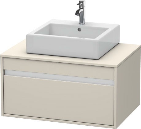 Dulap baza suspendat Duravit Ketho cu 1 sertar 80x55cm pentru lavoar pe blat taupe mat decor