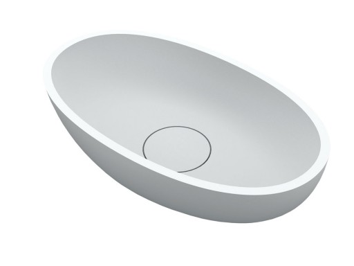 Lavoar oval tip bol Riho Escala 55x32cm Solid Surface alb