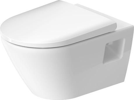 Vas wc suspendat Duravit D-Neo Rimless 37x54cm HygieneGlaze alb