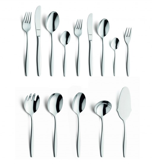 Set tacamuri, 60 piese, Florence, inox, argintiu