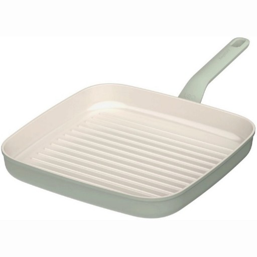 Tigaie grill BergHOFF, Leo Balance Sage, 28 x 28 cm, 2.6 L, aluminiu reciclat, strat antiaderent, verde