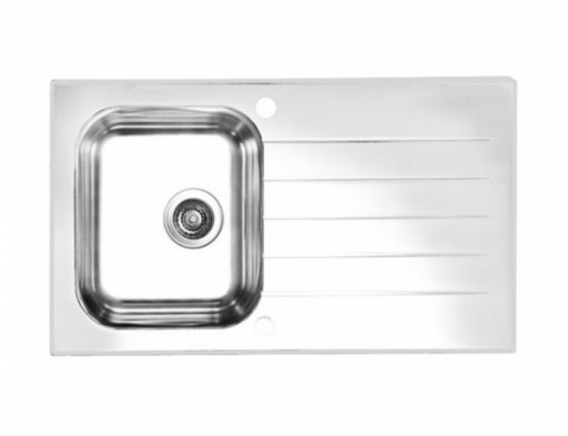 Chiuveta bucatarie inox si sticla alba Alveus Glassix 10