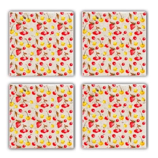 Set suporturi de pahare, Taylor, 366TYR1101, Piatra, 10 x 10 x 1 cm, 4 piese, Multicolor