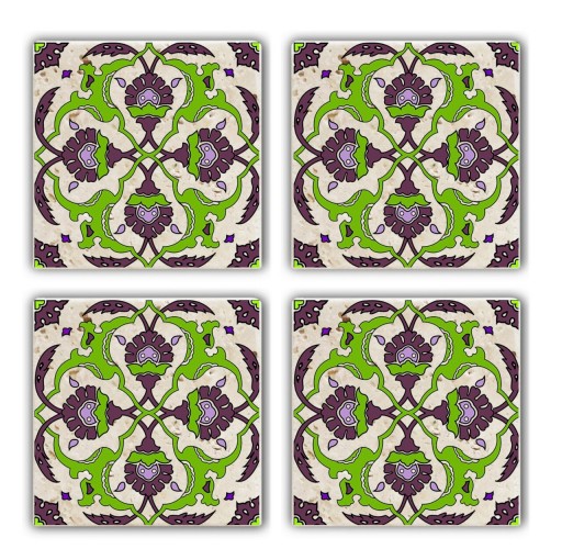 Set suporturi de pahare, Taylor, 366TYR1109, Piatra, 10 x 10 x 1 cm, 4 piese, Multicolor