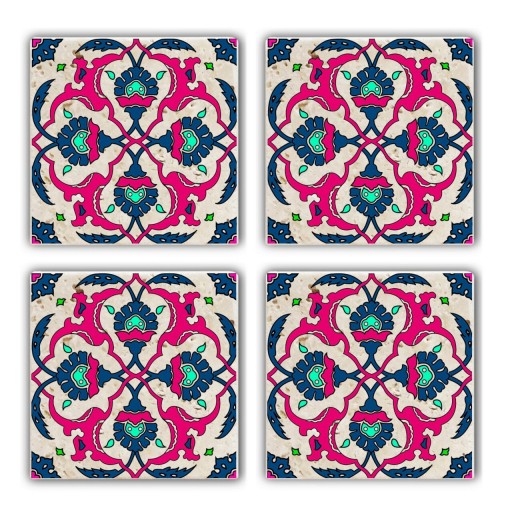 Set suporturi de pahare, Taylor, 366TYR1111, Piatra, 10 x 10 x 1 cm, 4 piese, Multicolor