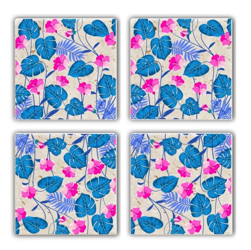 Set suporturi de pahare, Taylor, 366TYR1122, Piatra, 10 x 10 x 1 cm, 4 piese, Multicolor